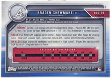 Load image into Gallery viewer, 2019 Bowman Draft BRADEN SHEWMAKE Chrome 1st Refractor #BDC-59 RC Braves
