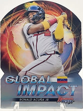 Load image into Gallery viewer, Ronald Acuna Jr 2022 Bowman&#39;s Best Global Impact Refractor Die Cut GI-3 Braves
