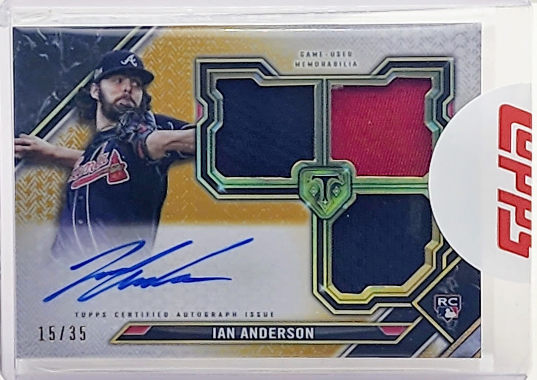 2021 Topps Triple Threads Gold /35 Ian Anderson #RFPAR-IA Rookie Auto RC