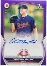 Load image into Gallery viewer, 2023 Bowman Christian MacLeod 1st Bowman Purple Auto 240/250 #PPA-CMD
