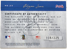 Load image into Gallery viewer, Chipper Jones 2005 Studio Masterstrokes Jersey 108/225 Card# MS-23 - walk-of-famesports
