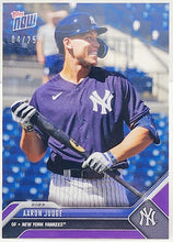 Load image into Gallery viewer, 2023 Topps Now Road to Opening Day Aaron Judge OD-21 Purple Foil 04/25 NY Yankees - walk-of-famesports
