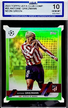 Load image into Gallery viewer, 2022-23 Topps UEFA Club Competitions #65 Antoine Griezmann Neon Green 6/199 ISA 10
