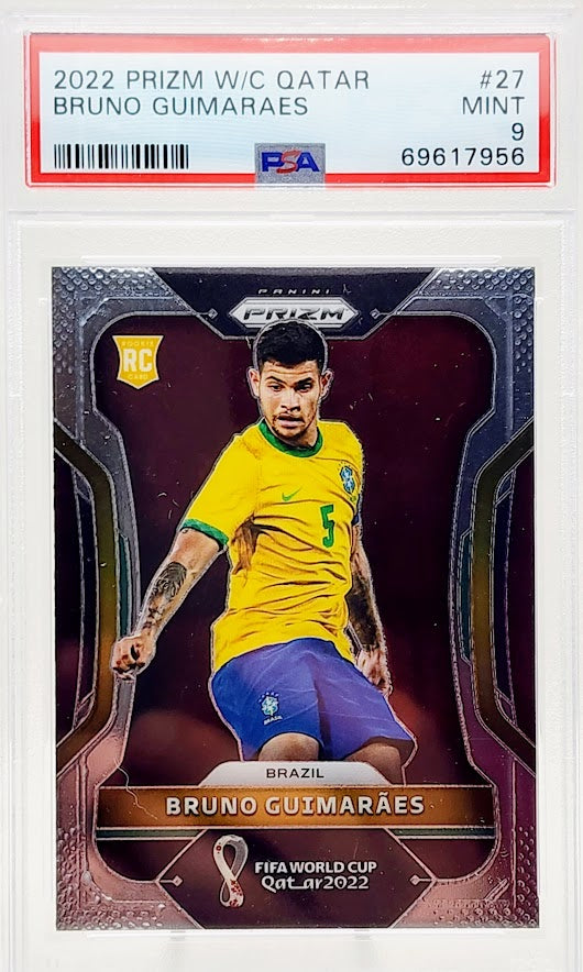 2022 Panini World Cup Prizm Bruno Guimaraes RC Brazil #27 PSA 9 Mint