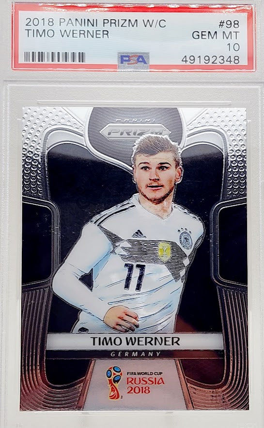 2018 Panini Silver Prizm World Cup Soccer #98 Timo Werner Germany PSA 10