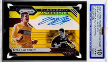 Load image into Gallery viewer, 2020-21 Kyle Lafferty Prizm Gold Refractor Burnley Autographed Soccer Card 3/10 ISA 10 GEM Mint
