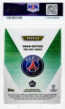 Load image into Gallery viewer, 2022-23 Topps Deco Hugo Ekitike Rookie Green /99 PSG Prodigy RC PSA 8 Population 1

