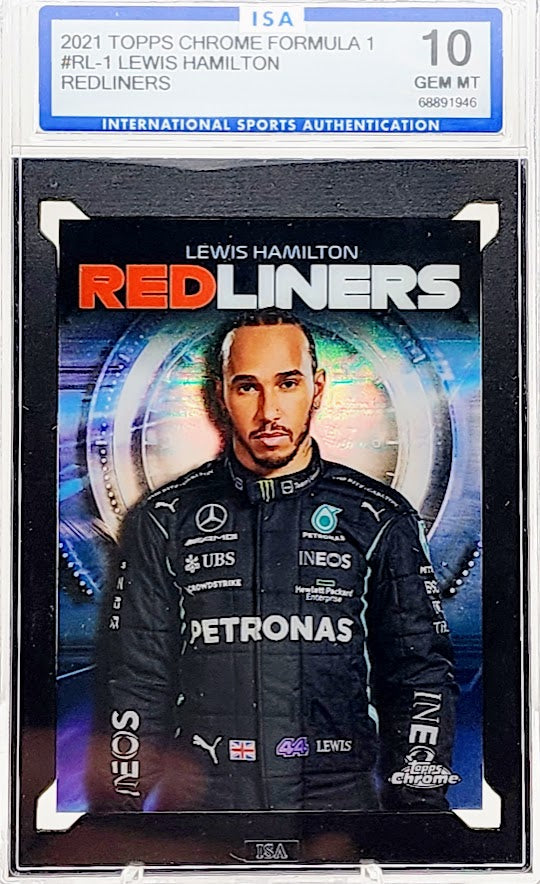 2021 Topps Chrome F1 #RL1 Lewis Hamilton REDLINERS Card ISA 10 GEM MNT