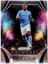Load image into Gallery viewer, 2020-21 Panini EPL Soccer Prizm RAHEEM STERLING FIREWORKS # 7 - NEW ENGLAND
