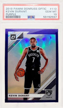 Load image into Gallery viewer, Kevin Durant 2019-20 Panini Donruss Optic Basketball Purple Prizm Card #112 PSA 10 Gem Mint
