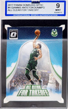 Load image into Gallery viewer, Giannis Antetokounmpo 2017 Panini Donruss Optic All Clear For Takeoff Holo #4 ISA 9 Mint
