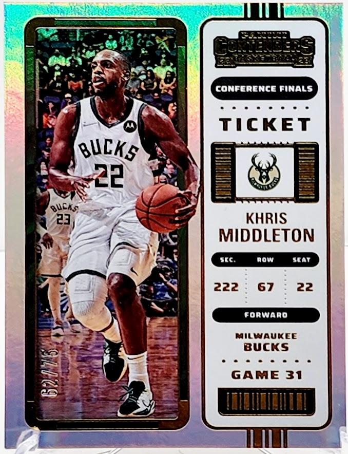 2022-23 Panini Contenders Conference Finals Ticket #37 Khris Middleton /75