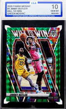 Load image into Gallery viewer, 2020 Panini Mosaic Jimmy Butler Will to Win Green Mosaic Prizm #4 ISA 10 Gem Mint
