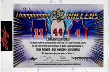 Load image into Gallery viewer, 2021 Leaf Ultimate Sports Championship Nucleus Isiah Thomas, Rick Mahorn, Joe Dumars #8/12 Relic #CN-13 Card
