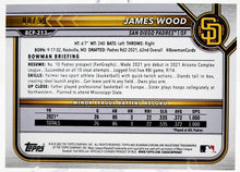 Load image into Gallery viewer, James Wood 2022 Bowman Chrome RC #BCP-213 Prospect GREEN REFRACTOR 80/99
