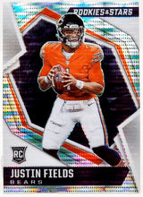 Load image into Gallery viewer, 2022 Rookies &amp; Stars Justin Fields Pulsar Rookie Prizm RC 104

