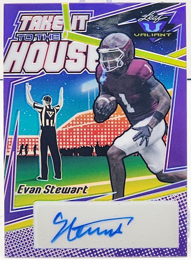 2022 Leaf Valiant Evan Stewart #TH-ES1 Take It To The House Purple Auto 5/15