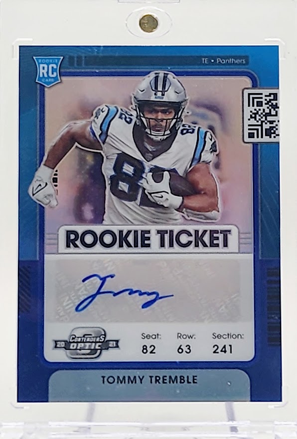 2021 Panini Contenders Optic Ticket Blue Prizm 5/99 Tommy Tremble Rookie Auto RC