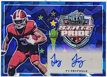 Load image into Gallery viewer, 2022 Leaf Metal Draft State Pride Blue Crystals /20 Ty Fryfogle Rookie Auto RC
