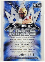 Load image into Gallery viewer, 2021 Leaf Metal Draft Touchdown Kings Black Marbles 6/15 Hunter Long Rookies AUTO #TK-HL1
