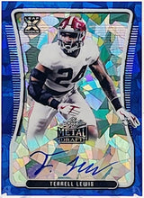 Load image into Gallery viewer, Terrell Lewis Blue Cracked Ice Rookie Auto RC 2/10 2020 Leaf Metal Draft #BA-TL1

