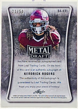 Load image into Gallery viewer, 2022 Leaf Metal Draft #BA-KR1 KENDRICK ROGERS Rookie Auto Silver Wave /50
