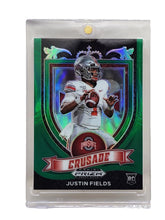 Load image into Gallery viewer, 2021 Panini Prizm Crusade Green Rookie Justin Fields RC #163 Ohio State Buckeyes
