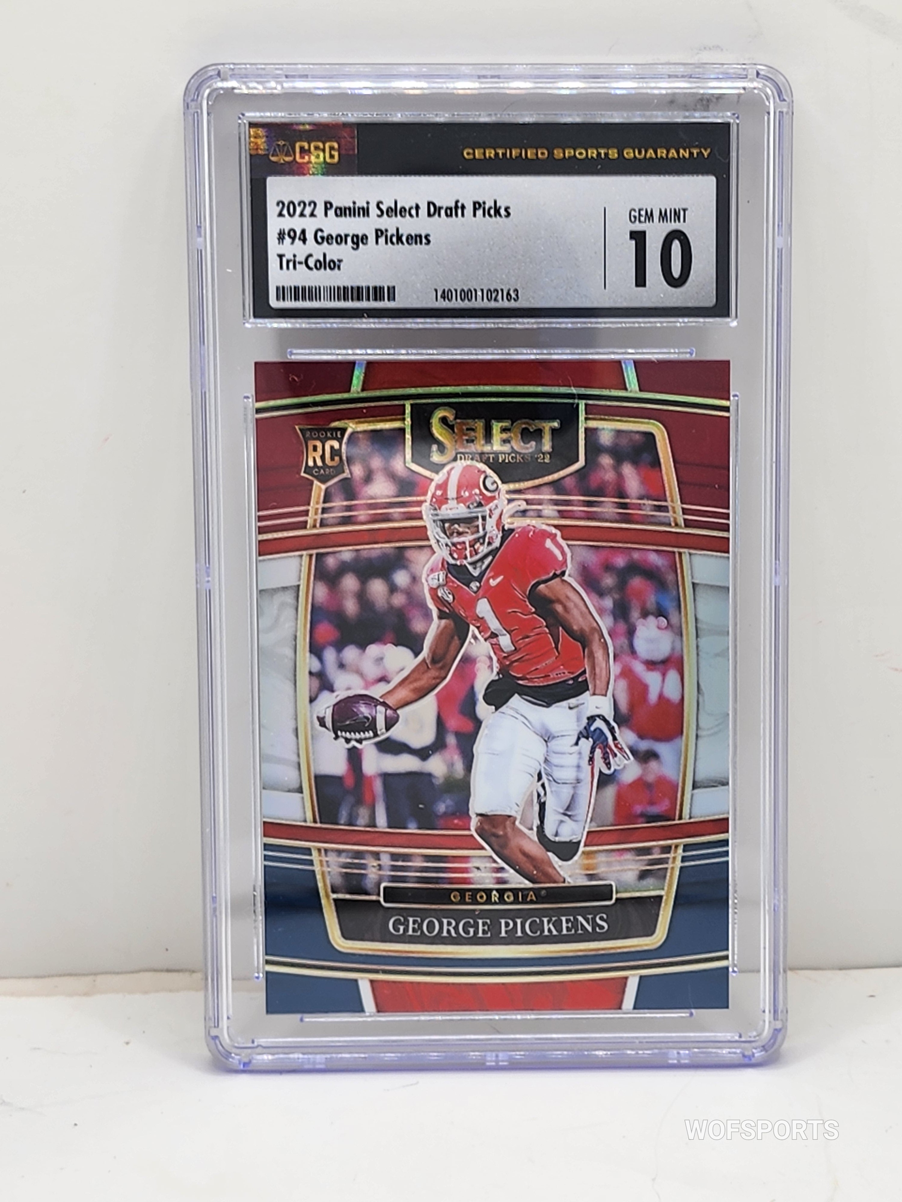 2022 Panini Select Draft Pick Tri-Color Prizm George Pickens RC #94 CSG ...