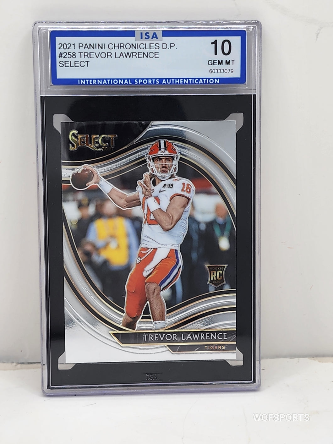 2021 Panini Chronicles Select Draft Pick Trevor Lawrence Rookie #258 ISA GEM MINT 10