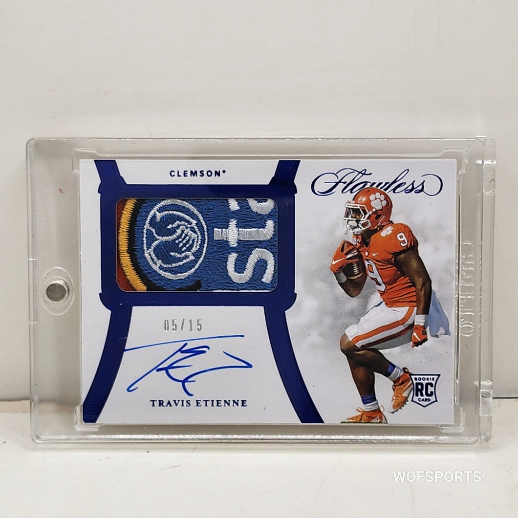 2021 Flawless Collegiate Rookie Auto Patch 05/15 Travis Etienne #7 Clemson Tigers