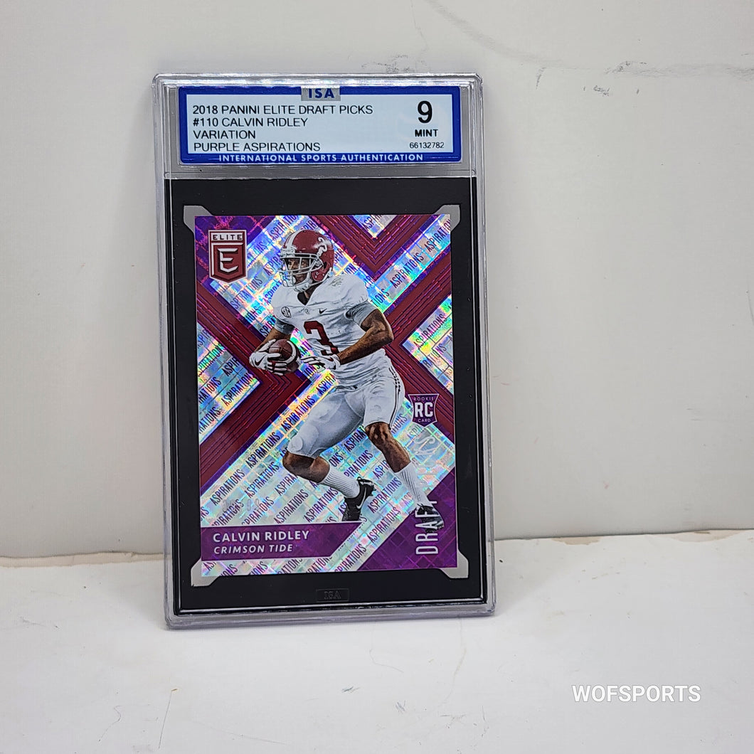 2018 Panini Elite Draft Picks Variation Purple Aspirations 39/99 Calvin Ridley #110 ISA Mint 9