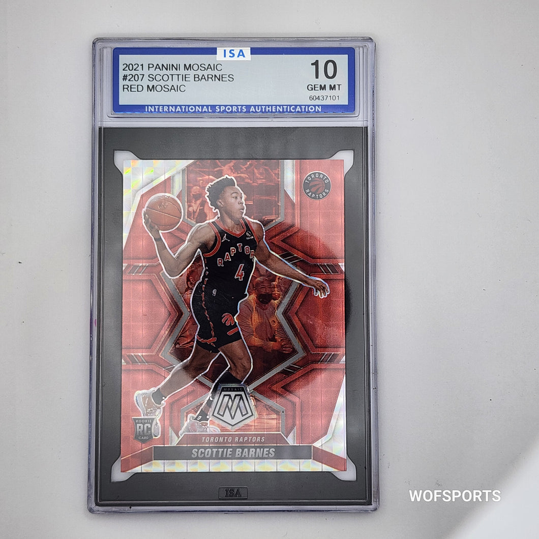 2021 Panini Mosaic Red Mosaic Scottie Barnes #207 ISA 10 Gem Mint