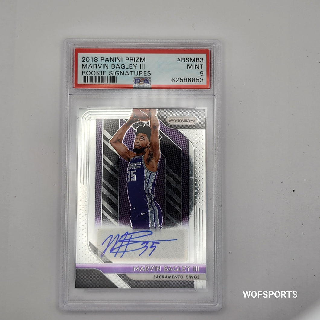 2018 Panini Prizm Marvin Bagley III Rookie Auto #RSMB3 PSA 9 Mint