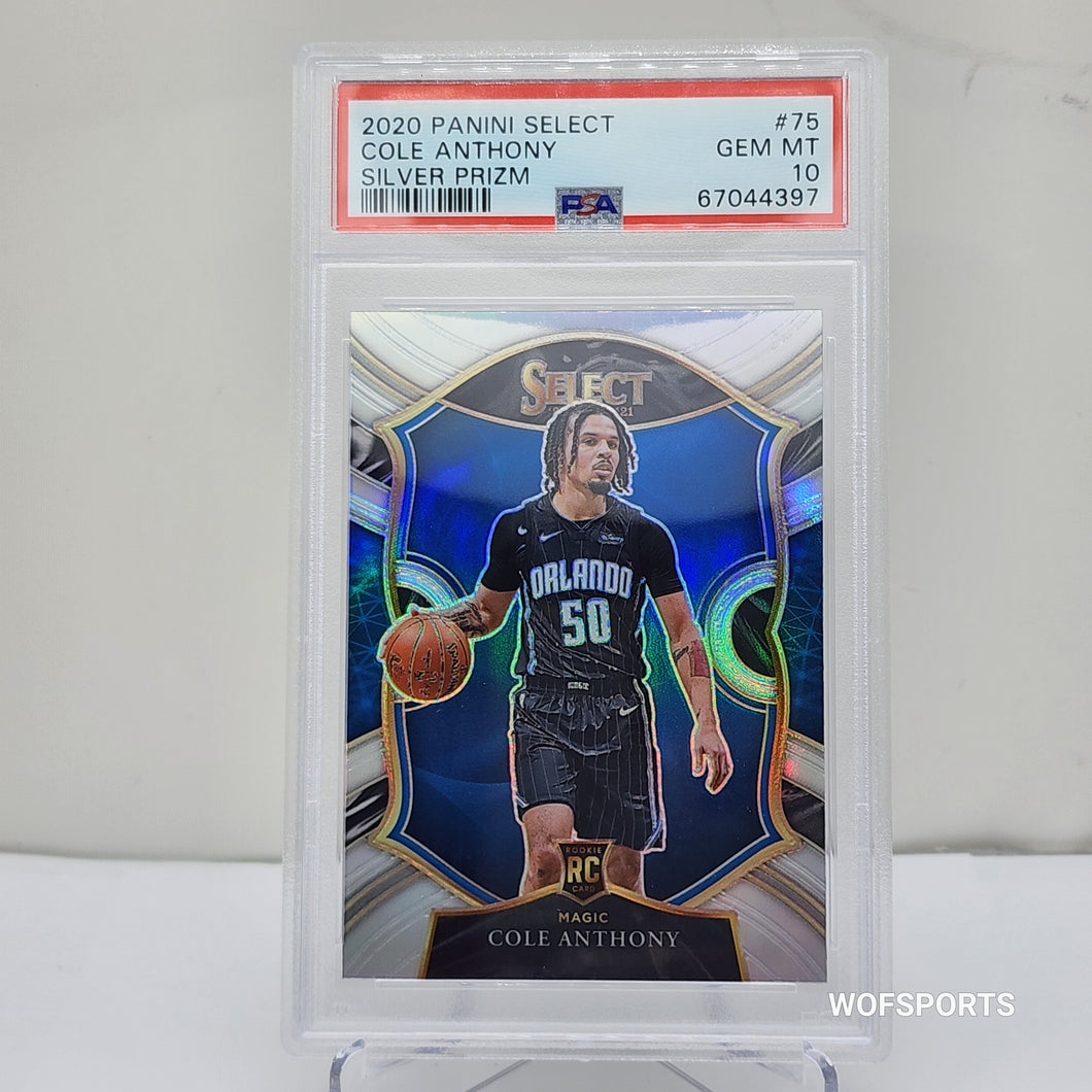 2020-21 Panini Select Silver Prizm Rookie Cole Anthony #75 PSA 10 Gem Mint