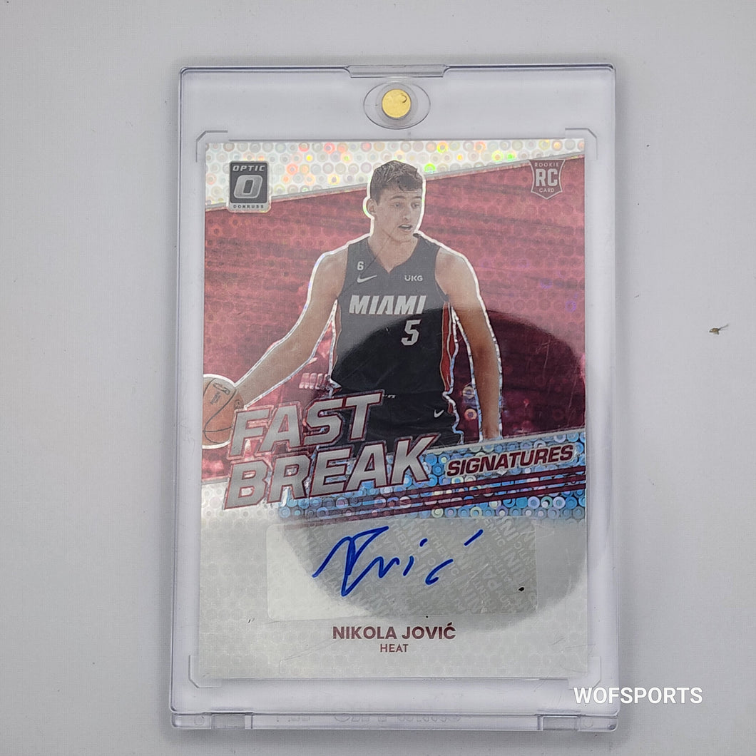 2022-23 Donruss Auto Dico Optic Fast Breaks Nikola Jovic #FBS-NKJ Miami Heat