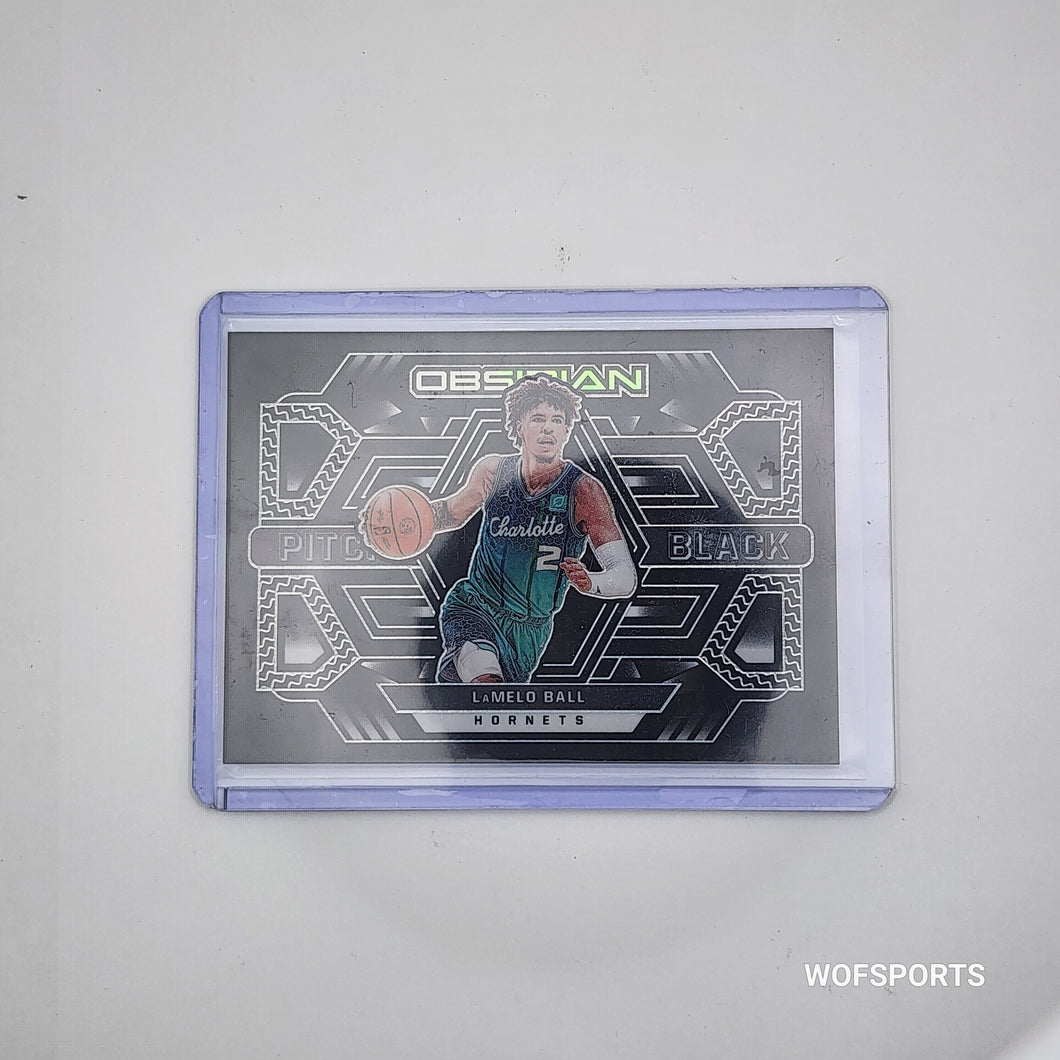 2021-22 Panini Obsidian LAMELO BALL #2 Pitch Black 69/99 Charlotte Hornets