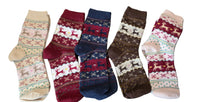 将图片加载到图库查看器，JOYCA &amp; CO. 5 Pairs Womens Multicolor Fashion Warm Wool Cotton Thick Winter Crew Socks
