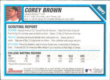 Load image into Gallery viewer, 2007 Bowman Draft Picks &amp; Prospects 1st Bowman #BDPP3 Corey Brown Oakland Athletics
