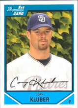 Load image into Gallery viewer, 2007 Bowman Draft Picks &amp; Prospects 1st Bowman Gold Cory Kluber #BDPP29 San Diego Padres

