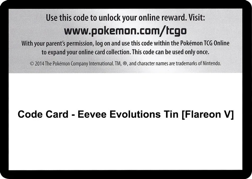 Code Card - Eevee Evolutions Tin [Flareon V] - SWSH07: Evolving Skies (SWSH07)