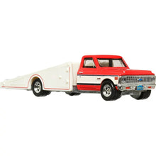 Load image into Gallery viewer, Hot Wheels Team Transport Toy Truck &amp; Race Car, &#39;72 Chevy Ramp Truck &amp; &#39;61 Impala Collectible Set - walk-of-famesports
