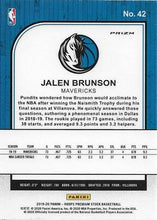 Load image into Gallery viewer, 2019-20 Hoops Premium Stock Jalen Brunson Silver Prizm #42 Dallas Mavericks
