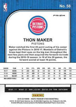 Load image into Gallery viewer, 2019-20 Hoops Premium Stock Thon Maker Silver Prizm #58 Detroit Pistons
