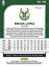 Load image into Gallery viewer, 2019-20 Hoops Premium Stock Brook Lopez Silver Prizm #106 Milwaukee Bucks
