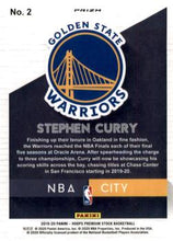 Load image into Gallery viewer, STEPHEN CURRY 2019/20 HOOPS PREMIUM STOCK #2 NBA CITY SILVER HOLO PRIZM
