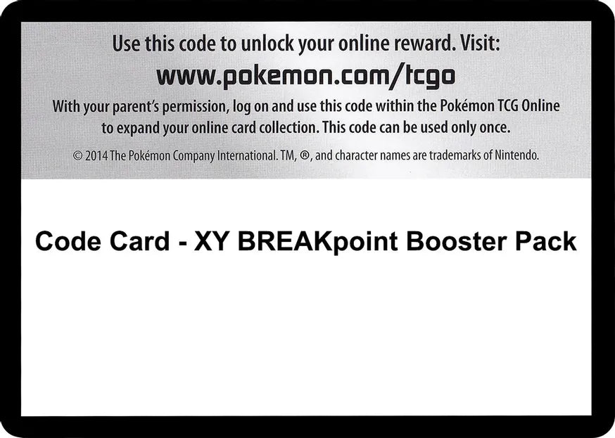 Code Card - XY BREAKpoint Booster Pack - XY - BREAKpoint (BKP)