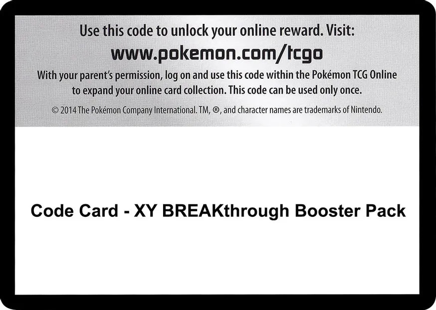 Code Card - XY BREAKthrough Booster Pack - XY - BREAKthrough (BKT)