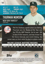 Load image into Gallery viewer, 2021 Stadium Club  #165 - Thurman Munson - New York Yankees
