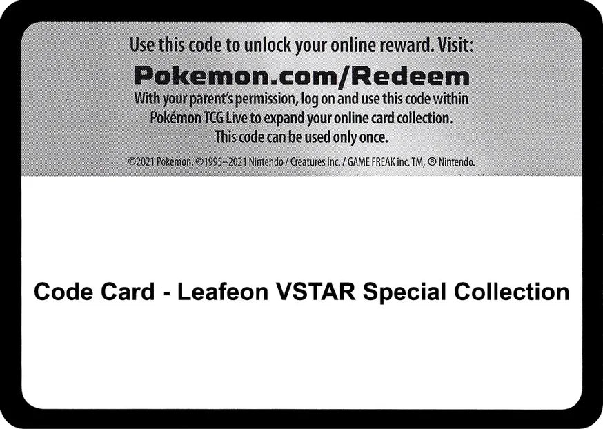 Code Card - Leafeon VSTAR Special Collection - SWSH09: Brilliant Stars (SWSH09)