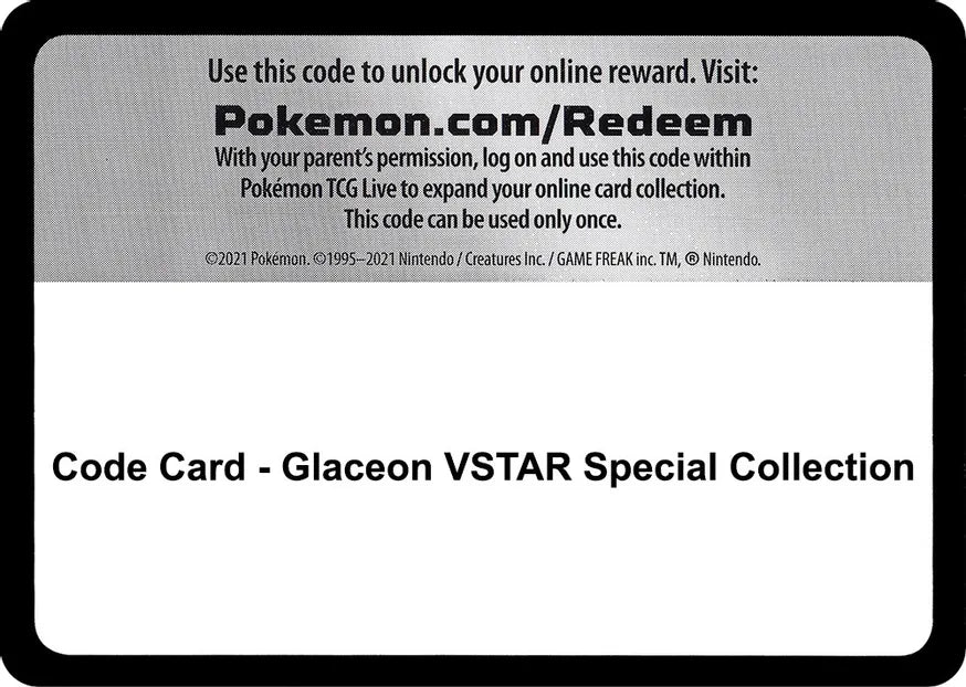 Code Card - Glaceon VSTAR Special Collection - SWSH09: Brilliant Stars (SWSH09)